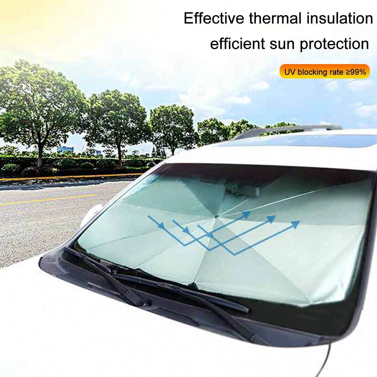 Car Window Windshield Sunshade Umbrella,Foldable Car Sun Umbrella Block Heat UV for Sun Protection