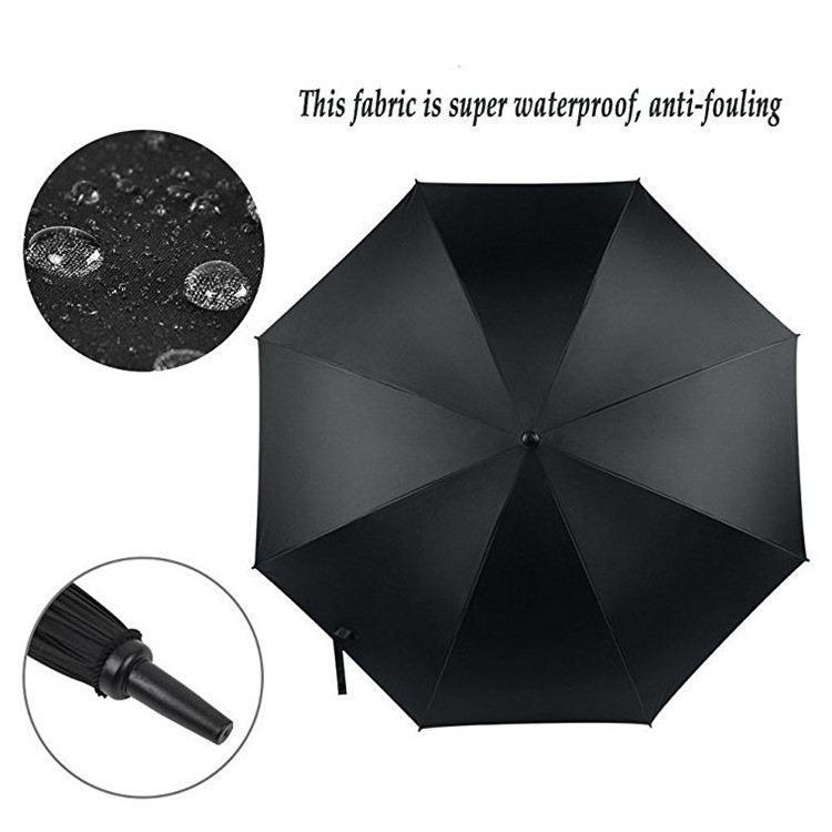 8Ribs Strong Windproof Straight Umbrella Custom windproof fiberglass Weatherproof Print OEM bodyguard  Golf Umbrella With Logo