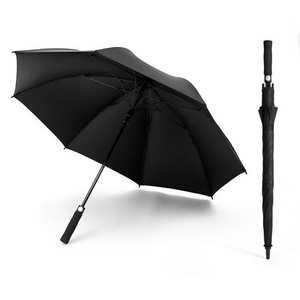 8Ribs Strong Windproof Straight Umbrella Custom windproof fiberglass Weatherproof Print OEM bodyguard  Golf Umbrella With Logo