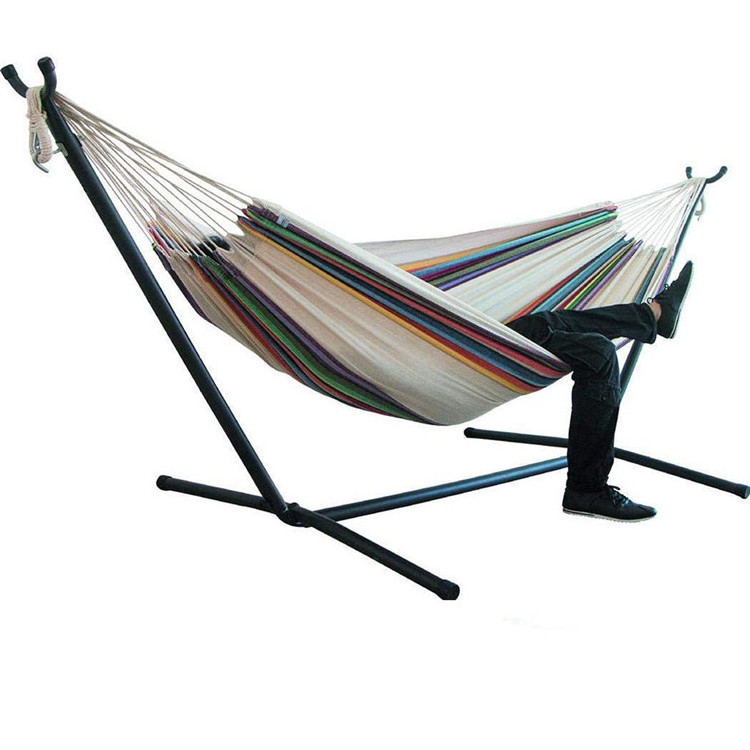 Hot Sale Outdoor Portable Lightweight Free Standing Hanging Double Hammock Chair With Stand