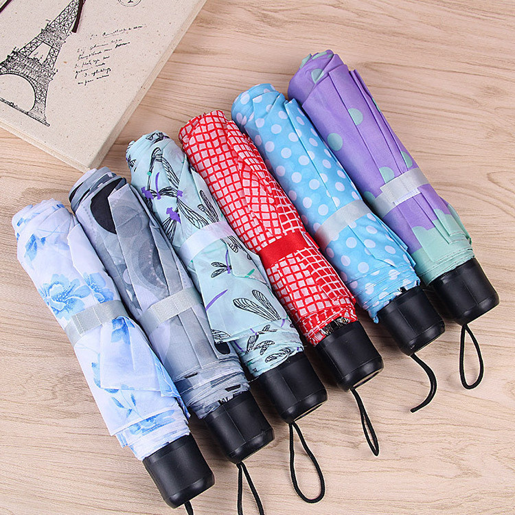 Chinese Manufacturer High Quality Promotional 3 Folding Umbrellas, Wholesale Cheap Customized Rain Payung With Logo Prints