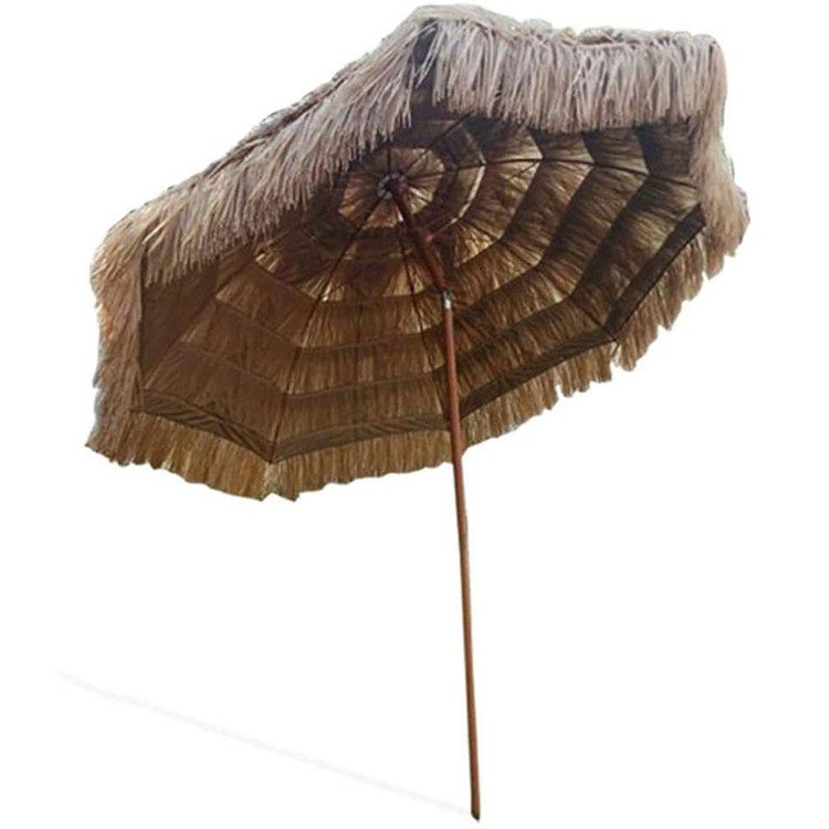 8' Hawaiian Pool Patio Thatched Beach Tiki Umbrella