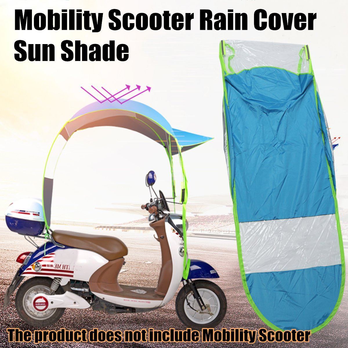 Motorcycle Mobility Raincoat Poncho Blue Electric Vehicle Polyester Sun Shade Rain Cover Motor Motorbike Scooter Umbrella