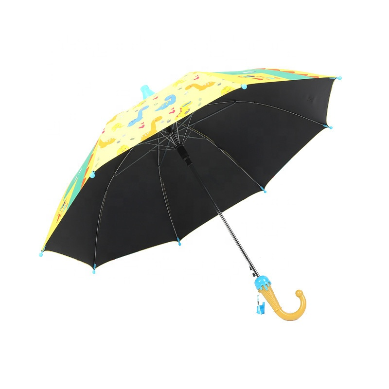 New arrival  Animal Design Straight Auto Open Custom Cartoon Printing Children Kids Umbrella With Ice Cream Handle