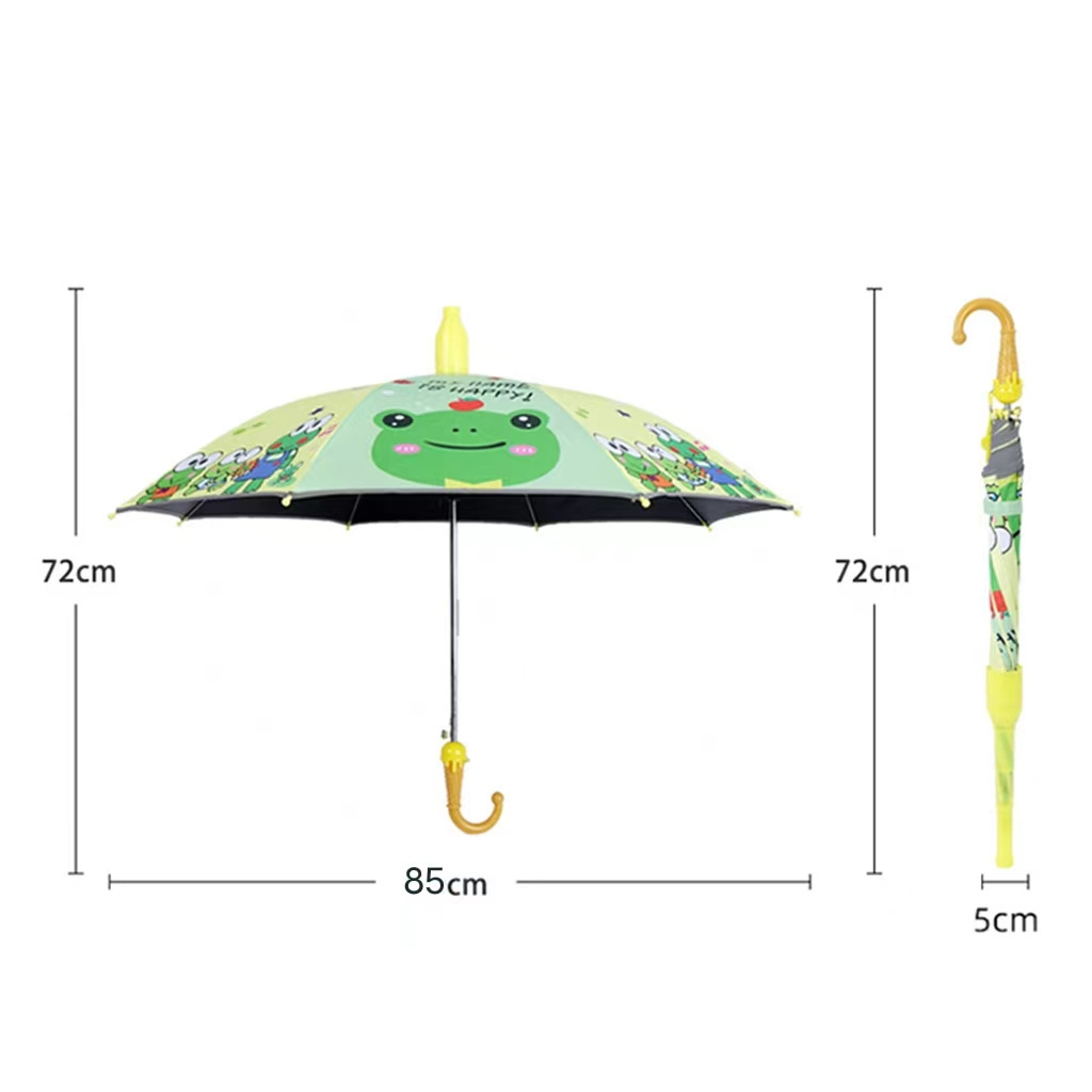 New arrival  Animal Design Straight Auto Open Custom Cartoon Printing Children Kids Umbrella With Ice Cream Handle