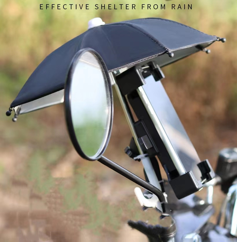 New Arrival Waterproof Portable Mini Parasol Alloy Sun Shade Bicycle Umbrella For Riding Motorcycle Phone Holder umbrella