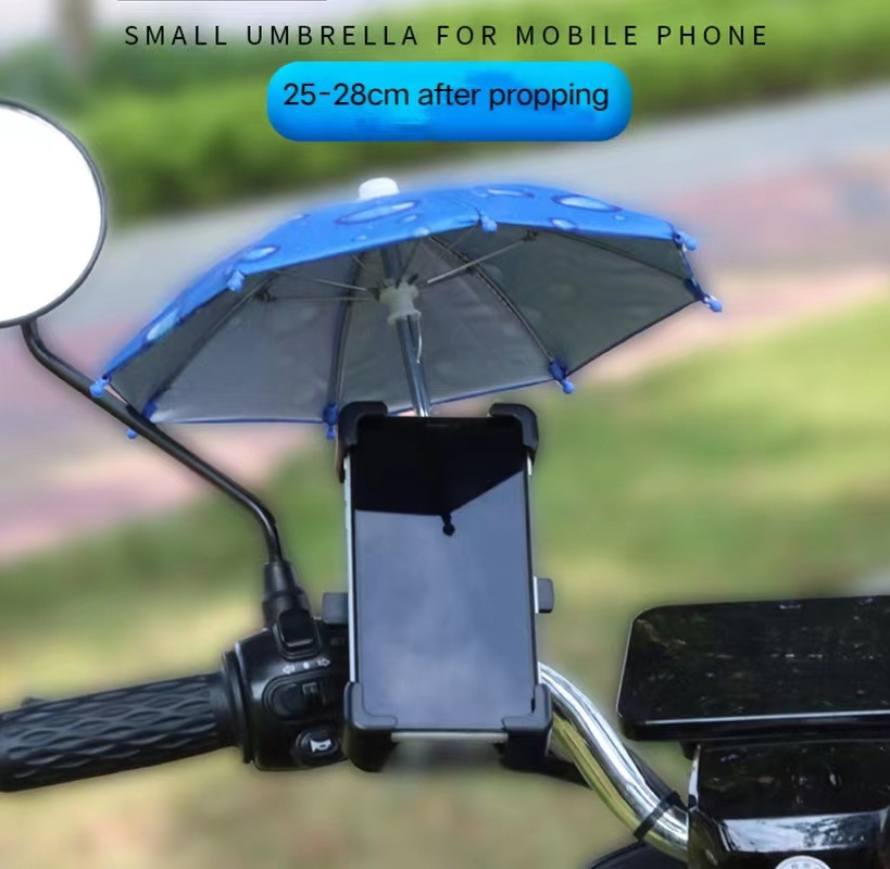 New Arrival Waterproof Portable Mini Parasol Alloy Sun Shade Bicycle Umbrella For Riding Motorcycle Phone Holder umbrella