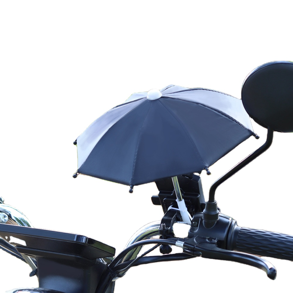 New Arrival Waterproof Portable Mini Parasol Alloy Sun Shade Bicycle Umbrella For Riding Motorcycle Phone Holder umbrella