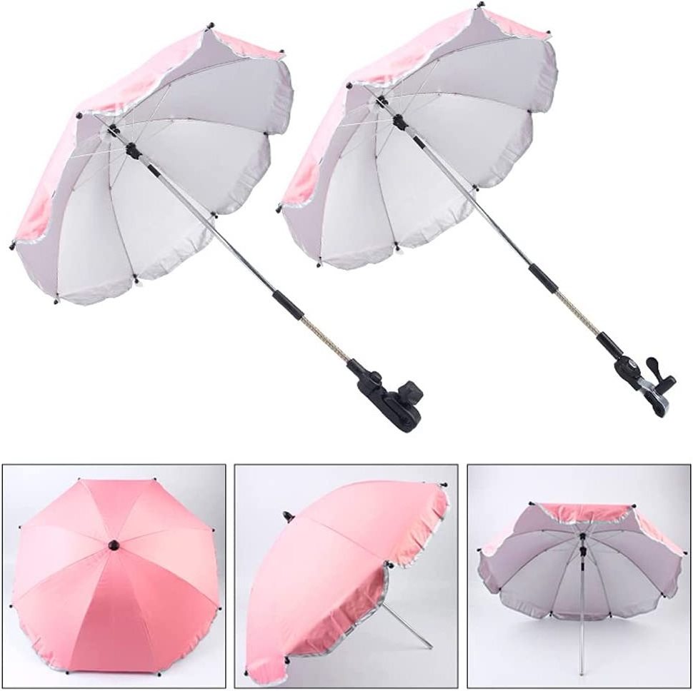 Outdoor Manual Open Clamp-on Shade Clip Umbrella For Baby Stroller Portable Compact Chair Umbrella