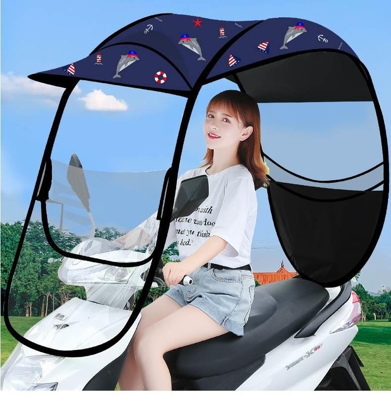 Motorcycle umbrella window design sunscreen rain canopy