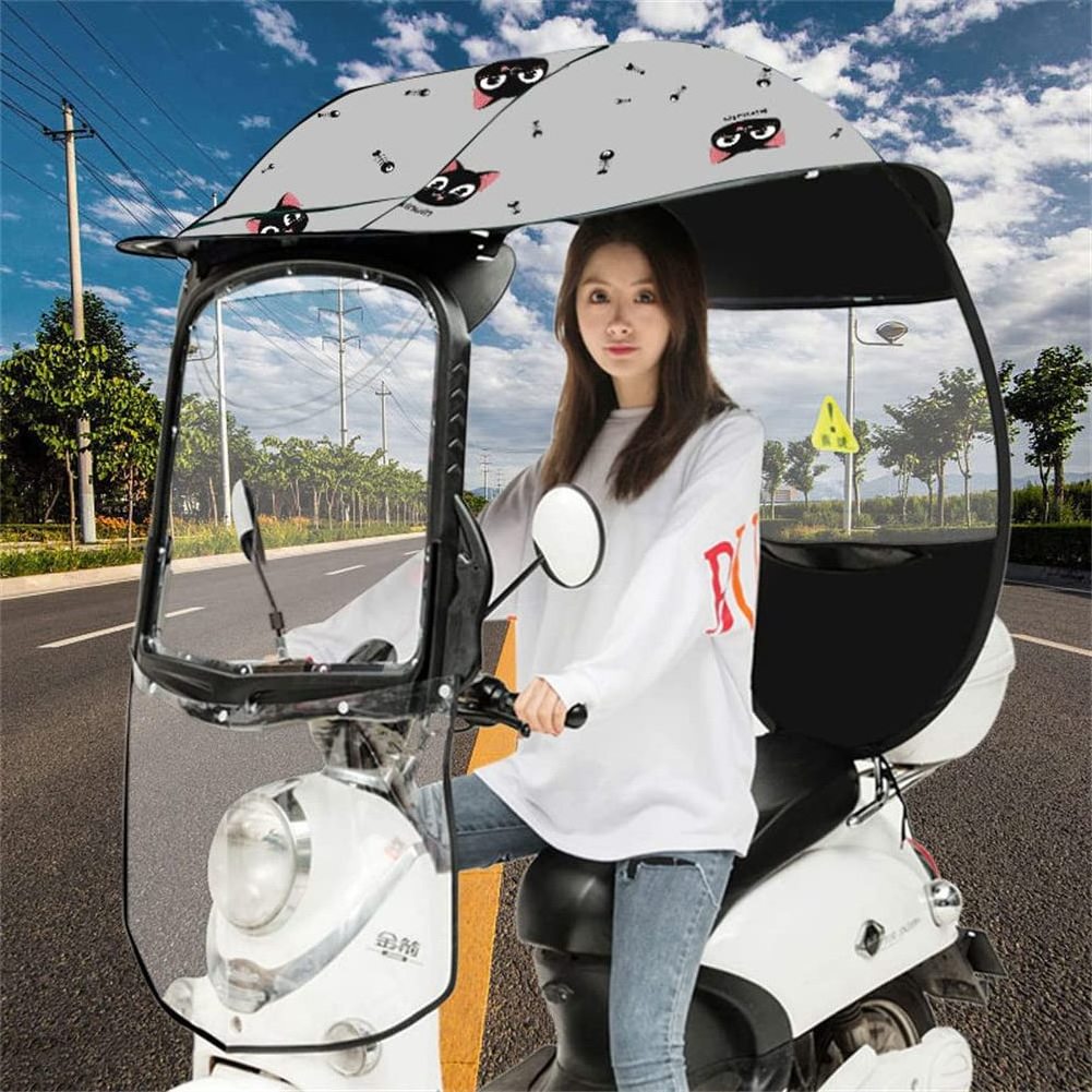 Enclosed Bracket Rain Cover Electric Motorcycle Umbrella Canopy Awning