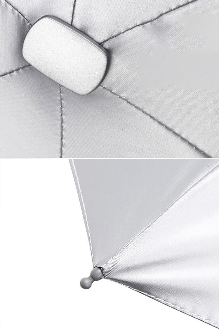 Pocket size mini windproof titanium silver coating five folding umbrellas for 6 ribs