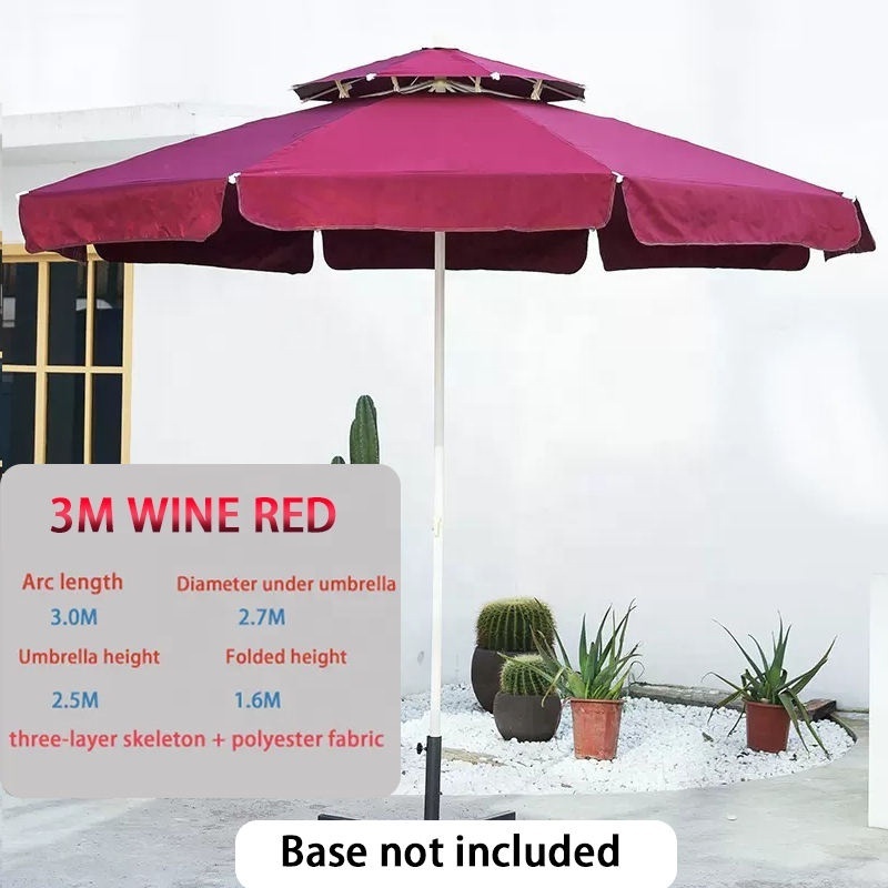 Outdoor Furniture Garden Double Canopy Umbrella Large Parasol 3m Patio Parasol Economic Umbrellas For Beach