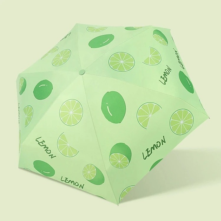 Windproof Folding Umbrellas Portable Travel Rain Women Pocket Mini Capsule Umbrella Fruit Printing