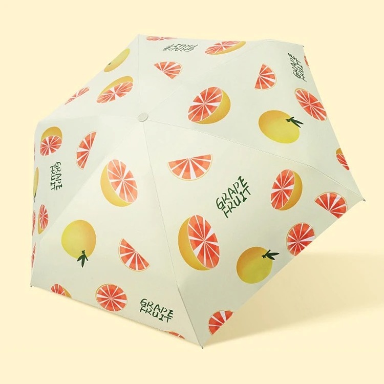 Windproof Folding Umbrellas Portable Travel Rain Women Pocket Mini Capsule Umbrella Fruit Printing