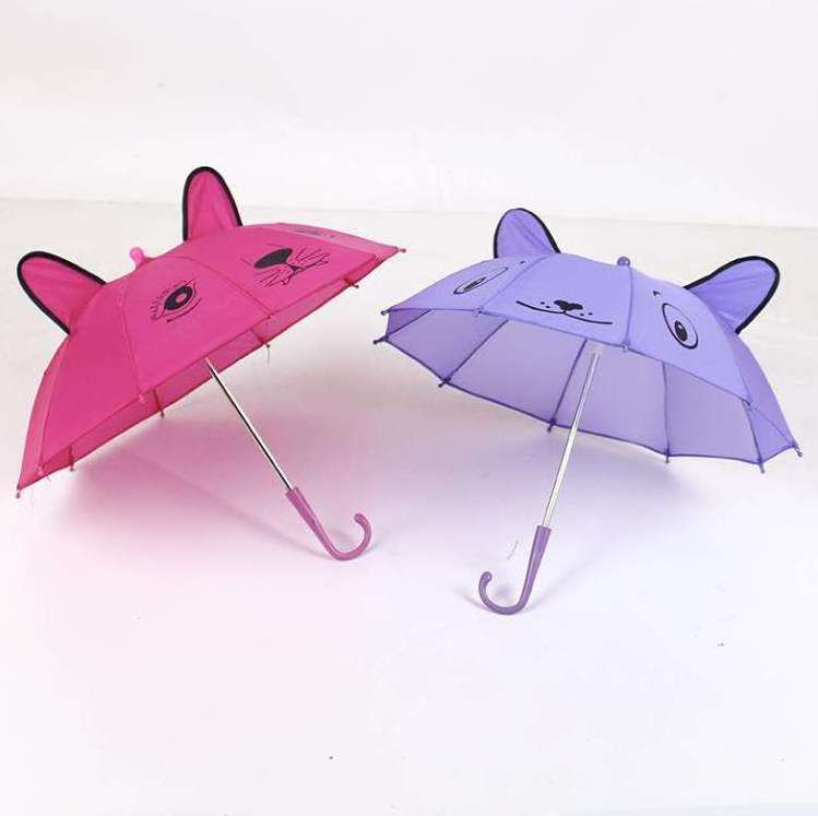 Custom 12Inch 10k DIY Toys Doll Animal Pattern Umbrella Gift Toy Kids Lovely Children Design Panda Tiger Cartoon Umbrellas