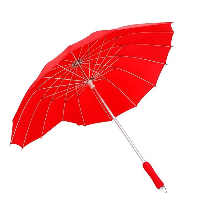 High quality wholesale unique heart-shaped wedding sunshade umbrellas for 16 ribs