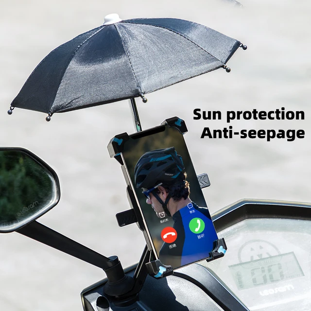 Outdoor cycling electric bike riding rain and sun protection mobile phone navigation bracket small umbrellas for 8 ribs