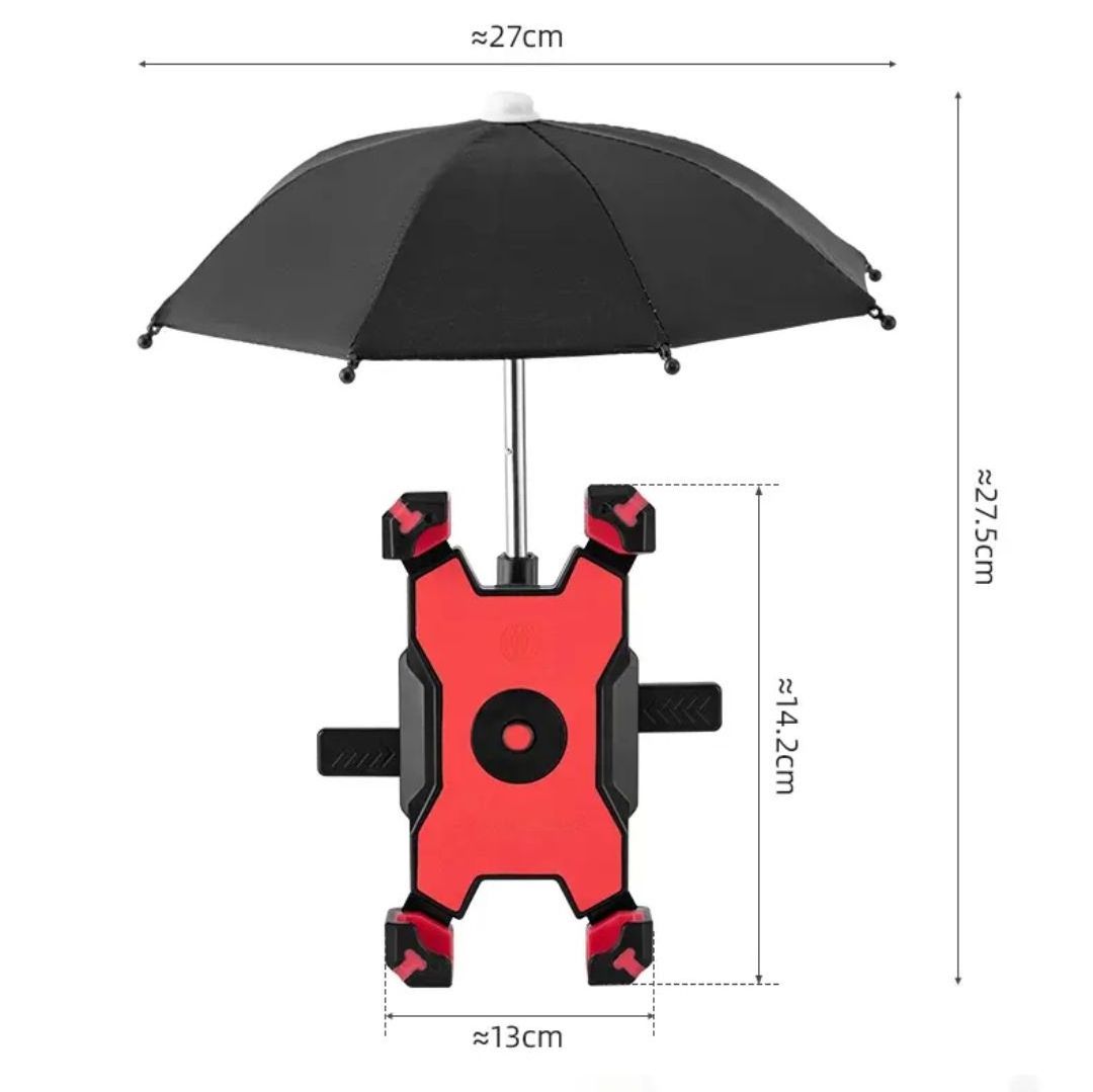 Outdoor cycling electric bike riding rain and sun protection mobile phone navigation bracket small umbrellas for 8 ribs