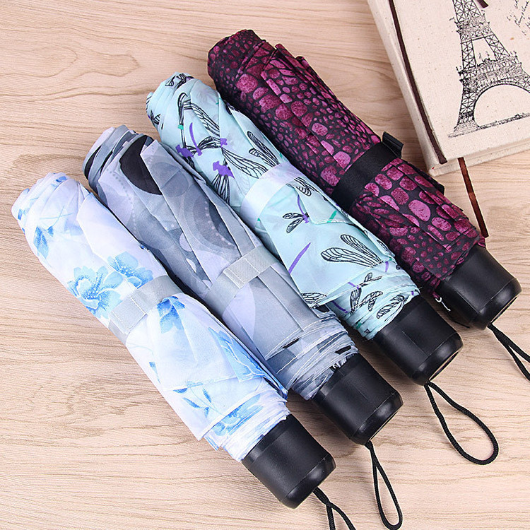 High quality wholesale promotional cheap custom logo print 3 folding umbrella