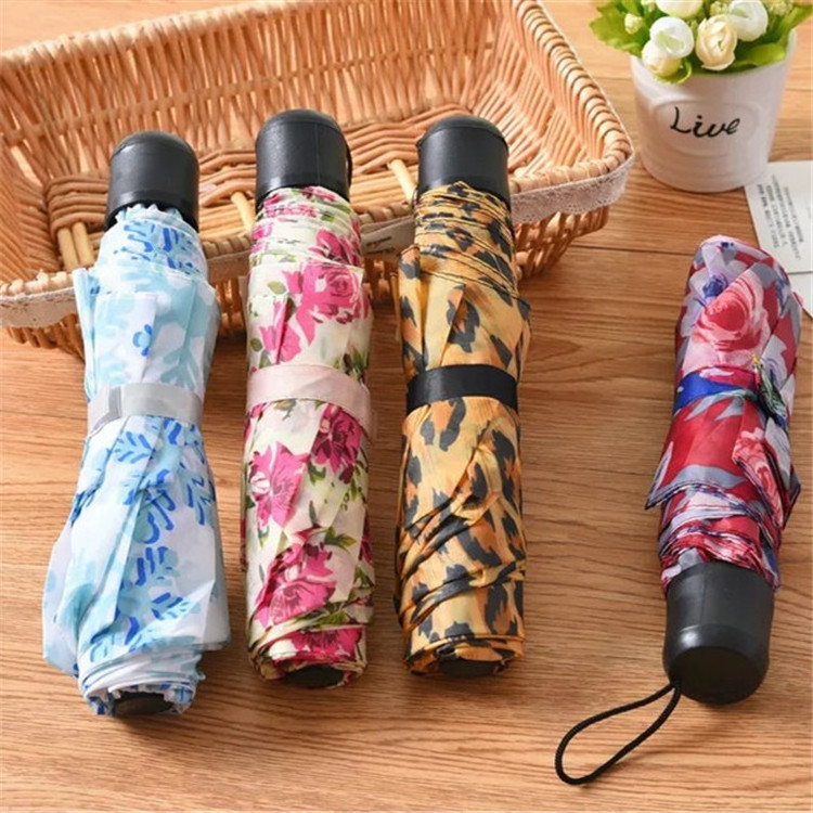 High quality wholesale promotional cheap custom logo print 3 folding umbrella