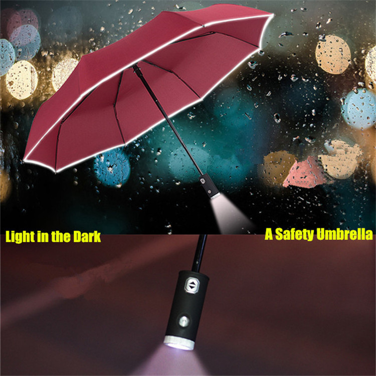 Fashionable Automatic Handheld Led Umbrella Light,Reflective Umbrella