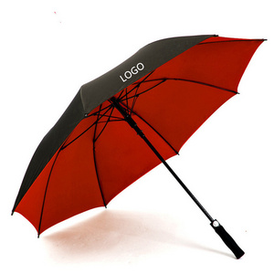 Double Canopy Large 60 inch Waterproof Windproof Fiberglass Automatic Open Stick Golf Umbrellas