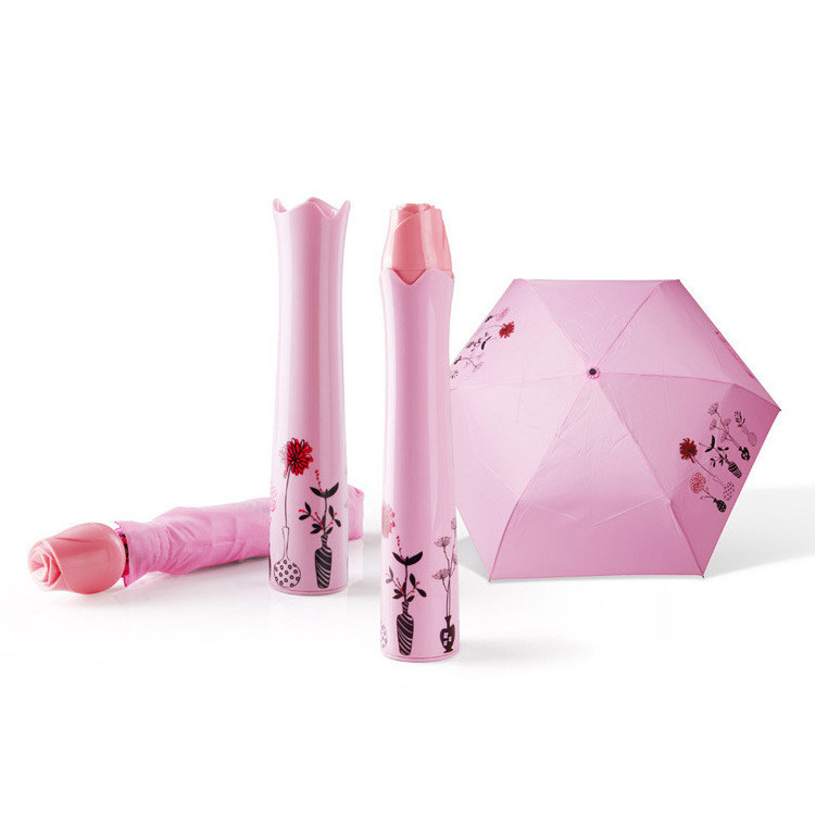 New design portable outdoor camping rose shaped bottle shape umbrella