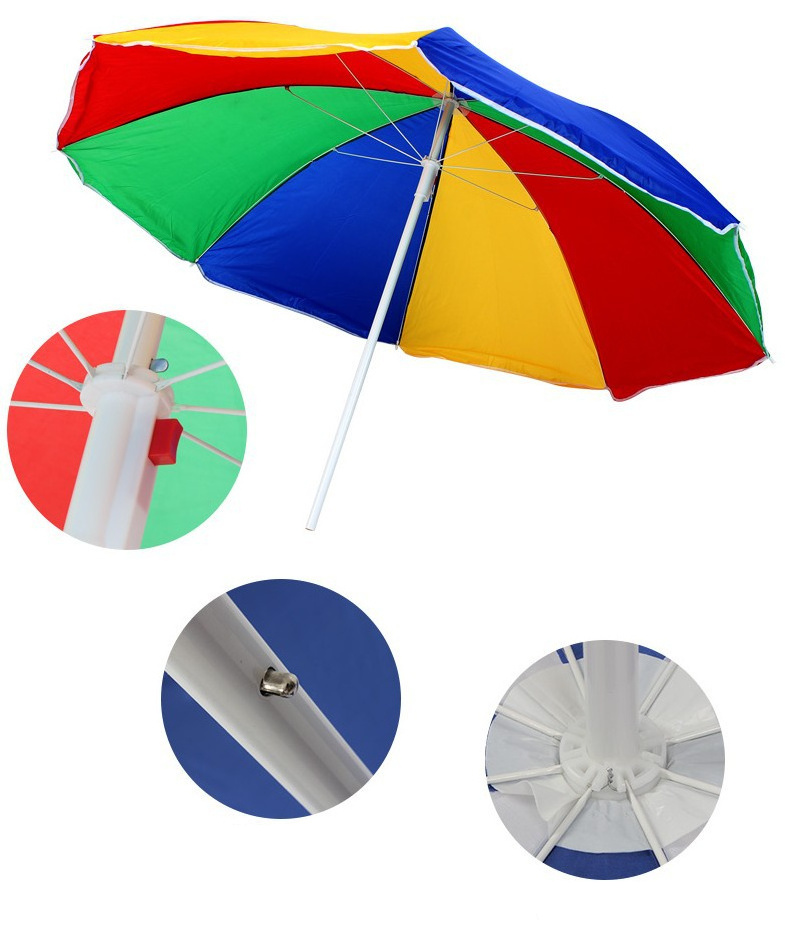 Rainbow color promotion sun umbrella outdoor beach umbrella