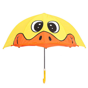 Custom Yellow Duck Shape Girls Animals Kids cartoon Umbrella for kids