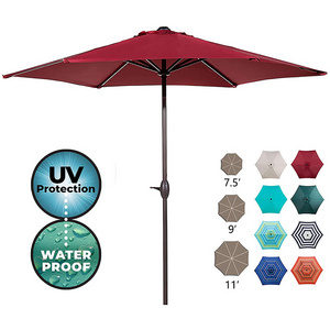 9ft Outdoor Market Table Push Button Tilt and Crank sombrilla 160g Polyester Sun Canopy Patio Umbrellas for Garden Beach Pool