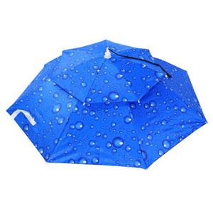 Windproof Headwear Umbrella for Fishing Hiking Beach Cap Head Hats Outdoor Camping Equipment Rain Gear Foldable Umbrellas