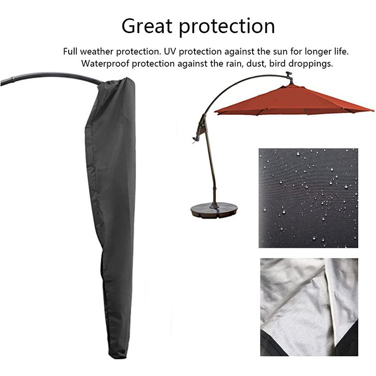 600D polyester PVC coated waterproof dustproof UV inhabited patio umbrella covers parasol covers