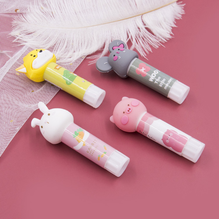 High Quality Non-Toxic PVA PVP  Glue Stick School/Office Tools  9g White Glue Stick with cute top for students