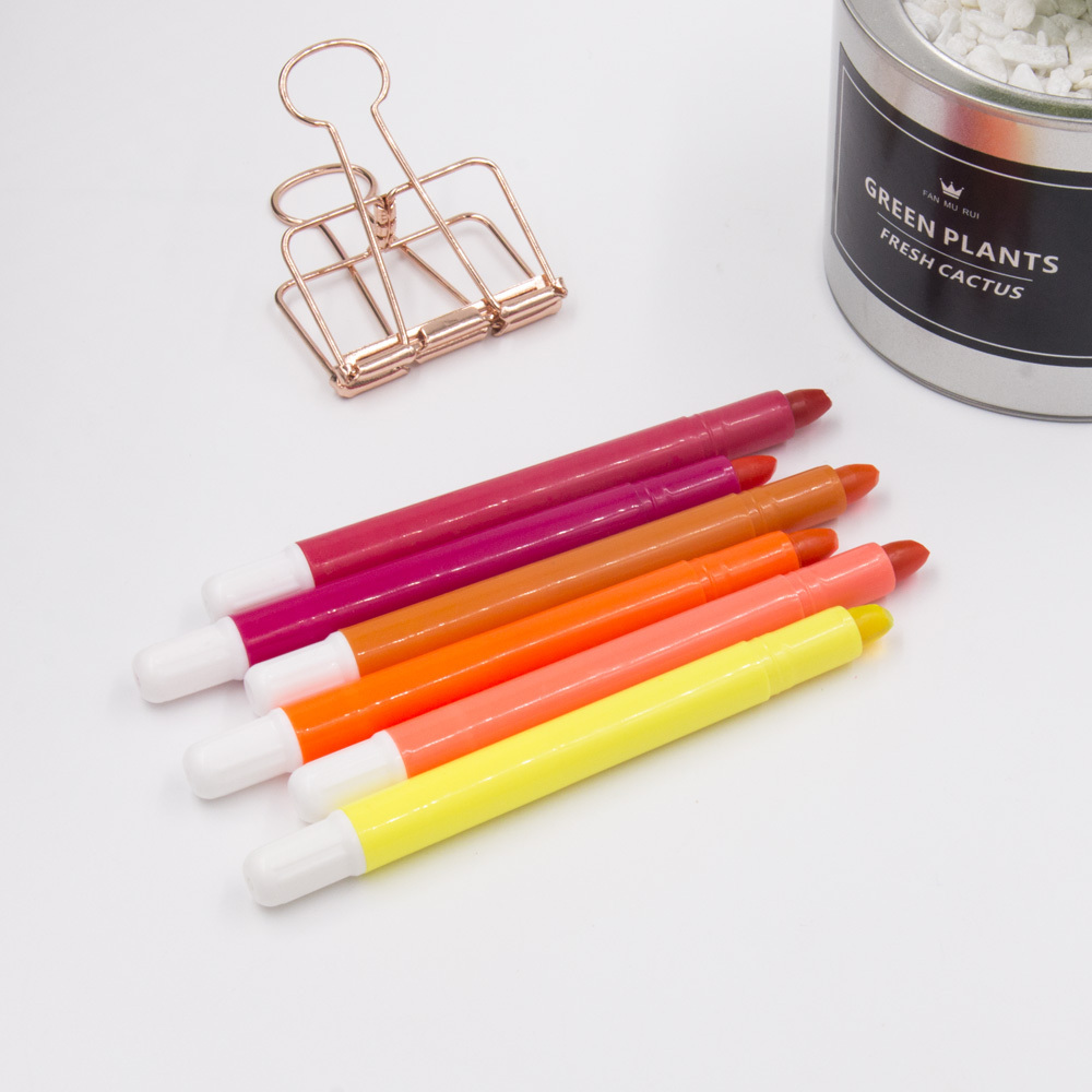 hot  sale 8 pcs Colorful  gel  highlighter pen silky crayon non toxic