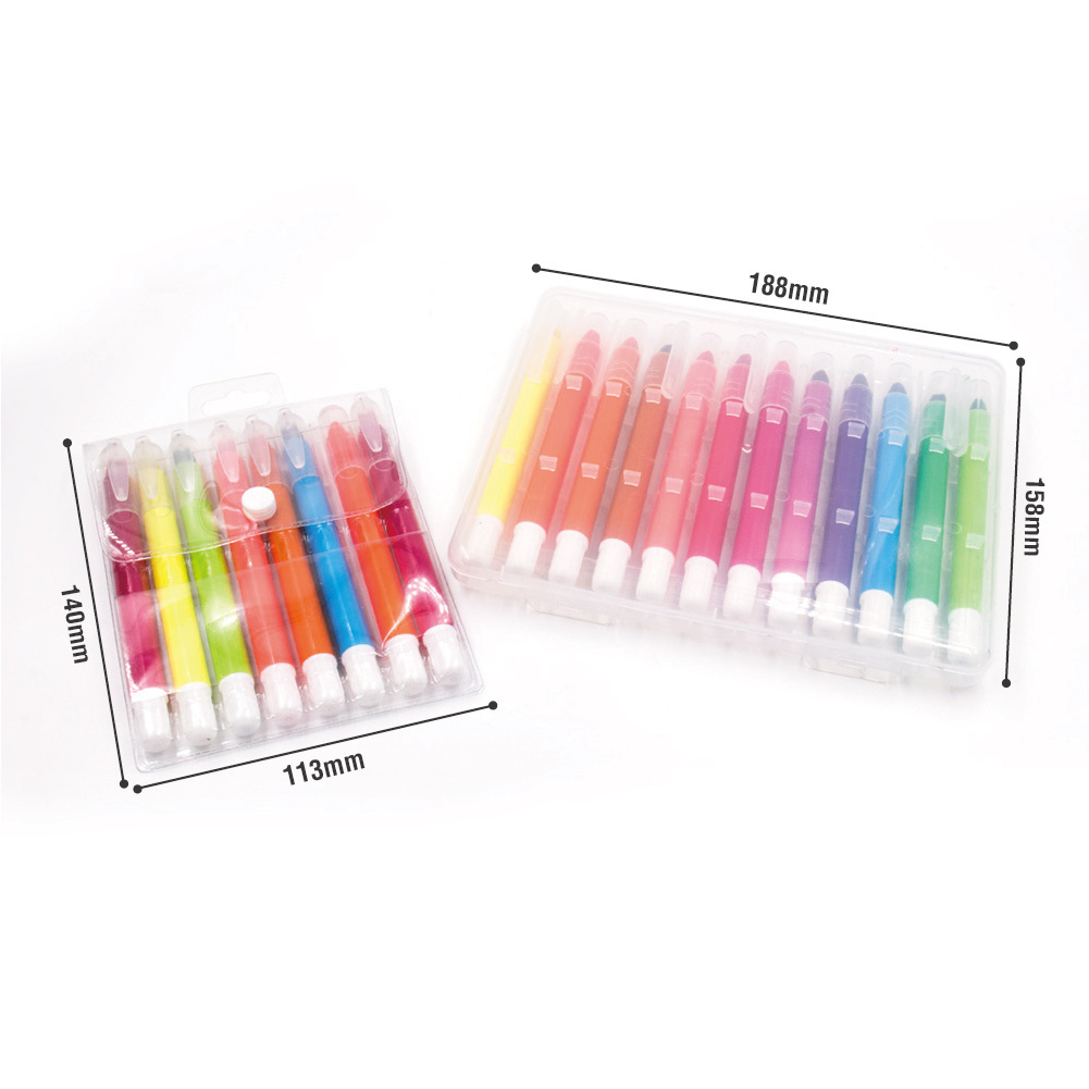 hot  sale 8 pcs Colorful  gel  highlighter pen silky crayon non toxic