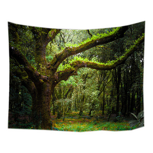 Psychedelic Stream Through Rainforest Jungle Creek  Nature Tree Cave Misty Forest Wall Tapestry