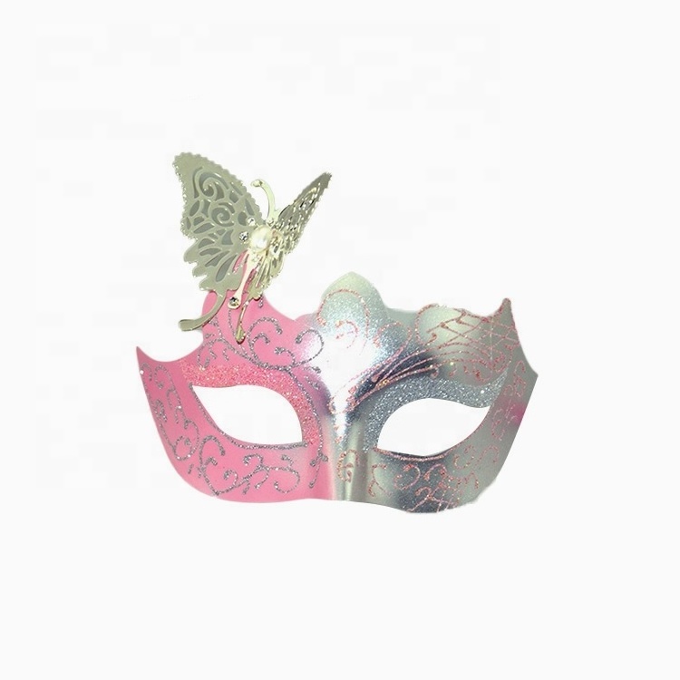 Shiny Venetian Butterfly Lady Masquerade Mask with Glitter Prom Costume Mask Carnival Evening Party Accessory