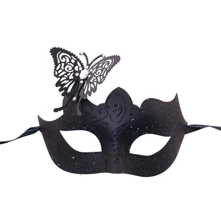 Shiny Venetian Butterfly Lady Masquerade Mask with Glitter Prom Costume Mask Carnival Evening Party Accessory