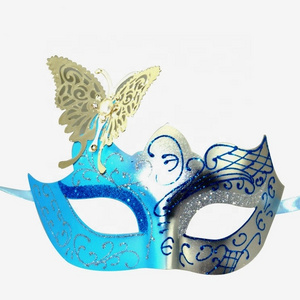 Shiny Venetian Butterfly Lady Masquerade Mask with Glitter Prom Costume Mask Carnival Evening Party Accessory