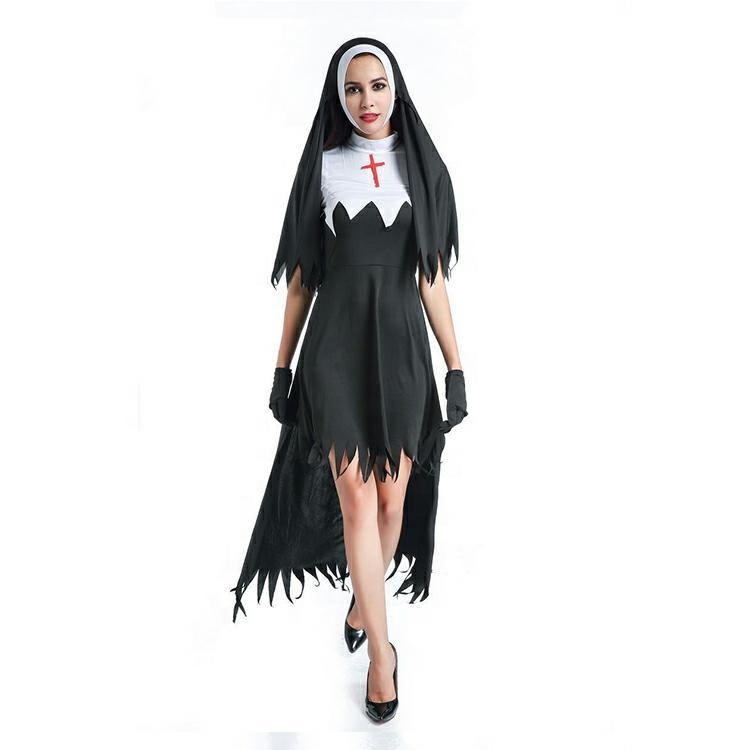 Halloween Vampire Witch Black Death Ghost Hooded Cloak Long Cosplay Dress Costume Party Props