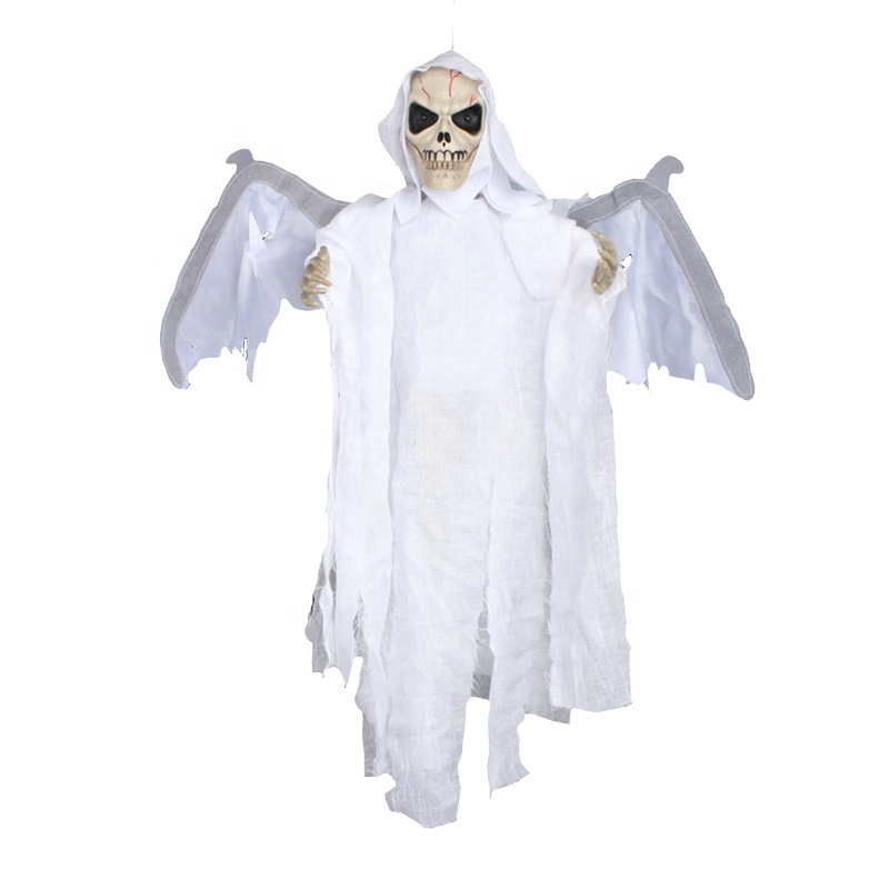 Halloween Light Up Screaming Ghosts with Wings Creepy Skeleton Ghosts Halloween Grim Reapers Props Indoor Outdoor Decor