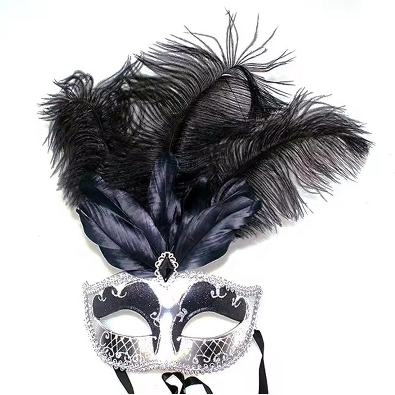 Venetian Silver Feather Eye Mask Masquerade Dance Princess Party Masks