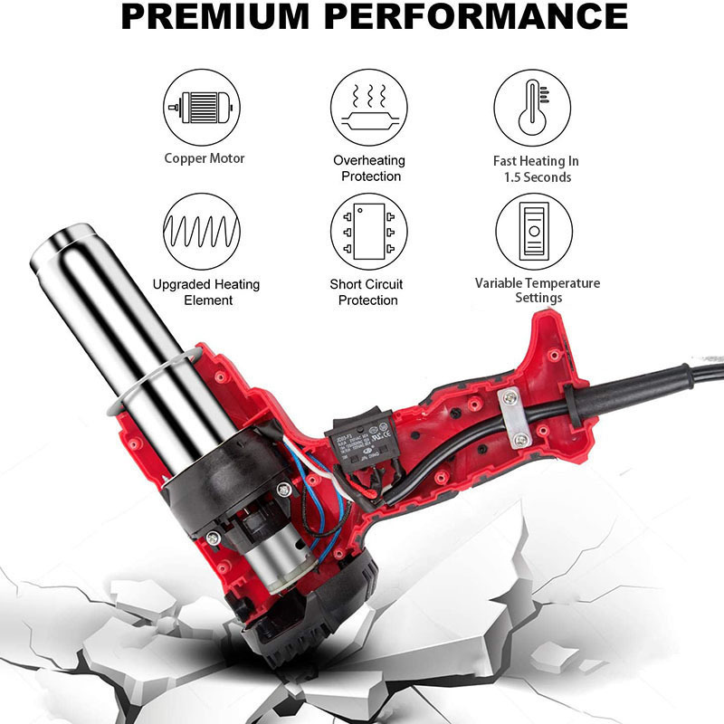 2000W Electric  Digital LCD Display   Hot Air gun Variable Temp Settings Constant Temperature Control Heat Gun