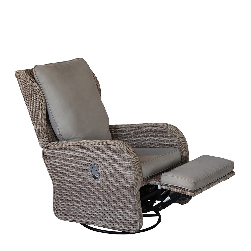 Outdoor Garden Furniture Patio Single Recliner Swivel Chair