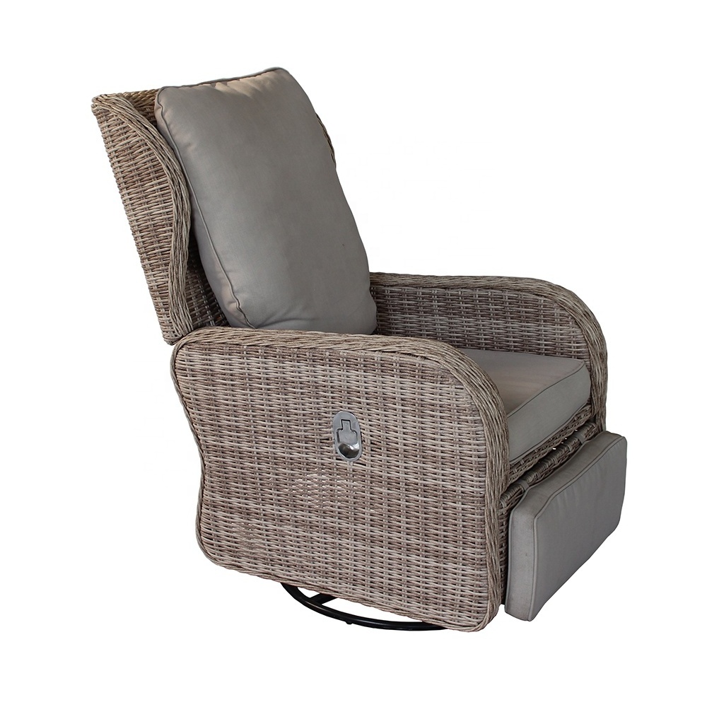 Outdoor Garden Furniture Patio Single Recliner Swivel Chair