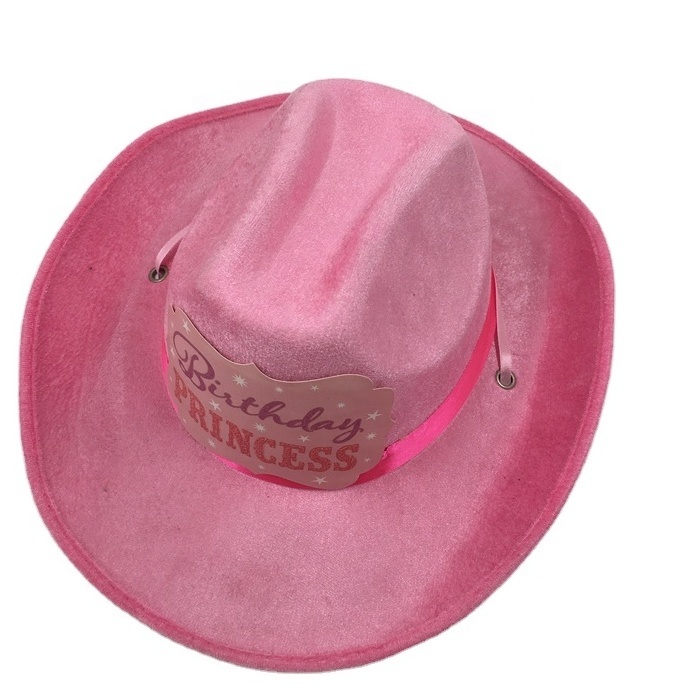 spring autumn ladies women girl teenage pink birthday princess party cowboy hat