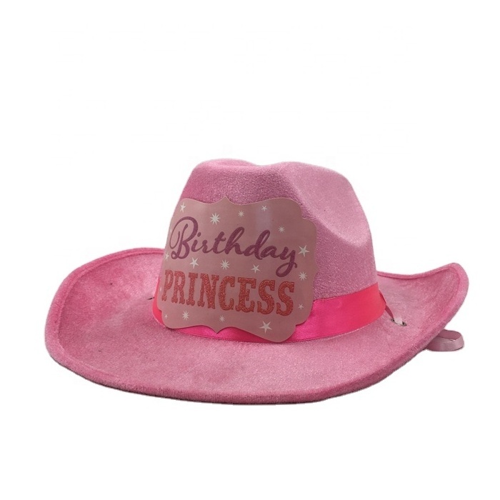 spring autumn ladies women girl teenage pink birthday princess party cowboy hat