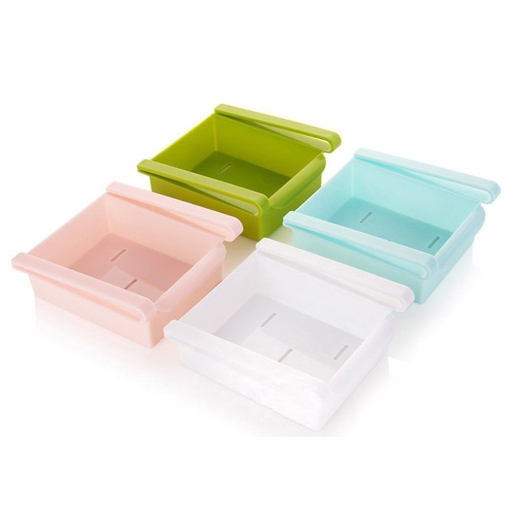 Mini Fridge Freezer Space Saver Plastic Slide Kitchen Organization Storage Rack Bathroom Shelf