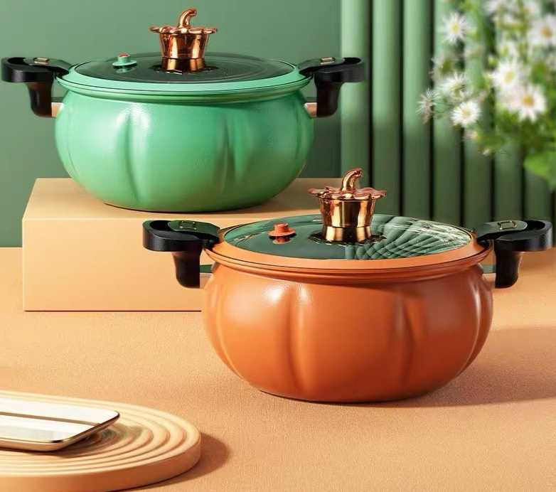 Home Kitchen Pumpkin shape Micro Pressure Cooker,8 L Non-Stick Multi-Functional stewing and Boiling Soup Pot